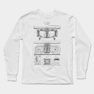 Car truck Vintage Patent Hand Drawing Long Sleeve T-Shirt